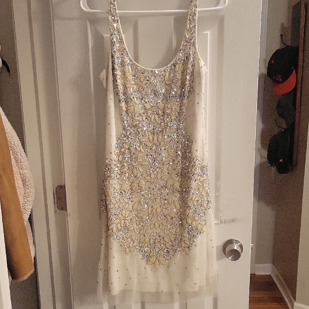 Adrianna Papell Gold and Silver Sequin Mini Dress